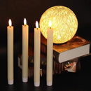 GenSwin Flameless Flickering Taper Candles with 2 Remote Controls and Timer, Real Wax 3D Wick Light Window Candles Battery Operated Pack of 8, Christmas Home Wedding Decor(Ivory, 0.78 X 9.64 Inch) by CozyNest Decor