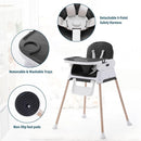 3 in 1 Baby High Chair,Adjustable Convertible Baby High Chairs for Babies and Toddlers,Black by TinyTreasures Baby Boutique