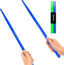 5A Nylon Drumsticks for Kids Adults: Light Durable Drum Sticks Blue Green with Anti-Slip Handles for Electronic Drums Exercise Percussion Accessories (2 Pairs) by TinyTreasures Baby Boutique