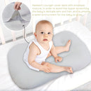 Hooyax Baby Lounger Cover 2 Pack - 100% Muslin Cotton Newborn Lounger Pillow Covers Only, Soft Breathable Infant Lounger Cover with Reinforced Stitching, Fits Most Standard Baby Loungers (Grey Cream) by TinyTreasures Baby Boutique