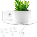 2-Pack Acrylic Window Plant Shelves with Suction Cups & Support Brackets - Semicircular Window Sill Extender for Herb Pots, Succulents, Flower Boxes, Micro Greens | Indoor/Outdoor Use by GreenHaven Gardens