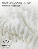 YnM Chunky Throw Blanket, Medium-Weight, Hand Knitted with Chenielle Yarn, Skin Friendly, Ventilated and Breathable, Machine Washable, Home Décor Piece for Couch, Sofa and Bed (White, 40x50 Inch) by CozyNest Decor