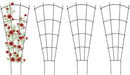 4 Pack 23'' Indoor Plant Trellis for Potted Plants Climbing, Outdoor Metal Garden Trellis Houseplants Flowers Vine Ivy,Fan Shape, Black by GreenHaven Gardens
