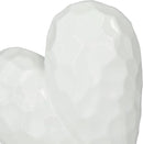 Deco 79 Porcelain Ceramic Heart Decorative Sculpture Dimensional Angled Origami Inspired Home Decor Statue, Accent Figurine 12" x 6" x 11", White by CozyNest Decor
