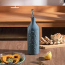 Sweejar Large Olive Oil Dispenser Bottle with Spout, 24 Oz Ceramic Oil Dispenser for Kitchen, Relief Opaque Oil Cruet, Oil Container for Cooking, EVOO, Avocado Oil, Vinegar, Pack of 1(Fog Blue) by CozyNest Decor