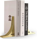 Ambipolar Gold Cast Iron Bookends, Sharp Triangle Theme, Decorative Bookends for Living Room, Office, Desktop, Bookshelves Decor, Bookends for Heavy Books by CozyNest Decor