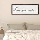 Love You More Above Bed Wall Decor Sign 32"×12" for Master Bedroom Over Bed Large Simple Wood Framed Hanging Wall Art (Black) by CozyNest Decor