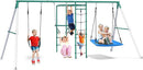 Hapfan Swing Sets for Backyard with Monkey Bars, Belt Swing, Platform Swing, Climbing Net, Trapeze Bar, Outdoor Playset for Kids by TinyTreasures Baby Boutique