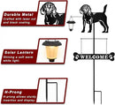 BAYN Solar Beagle Silhouette Dog Breed Welcome Sign with a Lantern Outdoor Decorative Garden Stakes for Yard, Lawn, Patio, Pathway by GreenHaven Gardens