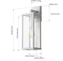 mirrea 18" Classic Outdoor Wall Sconce 1 Light in Matte White Rectangular Metal Frame and Clear Glass Shade Waterproof Porch Light Patio Light Pack of 2 by CozyNest Decor