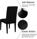 JQinHome Dining Room Chair Covers Set of 8, High Stretch Chair Slipcover Removable Washable Chair Seat Protector Cover for Home Party Hotel Wedding Ceremony (Black) by CozyNest Decor