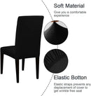 JQinHome Dining Chair Covers Dining Room Chair Slipcovers, 2 Pack High Stretch Removable Washable Parsons Chair Slipcover for Home Party Hotel Wedding Ceremony (Black) by CozyNest Decor