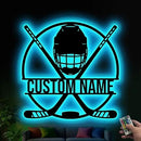 Hockey LED Wall Art with Remote – Custom Name Light Up Sign for Boys Room, Unique Gift for Hockey Players, Sports Lovers, Fans, Coaches, Man Cave, Hockey Wall Décor by CozyNest Decor