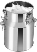 Stainless Steel Milk Can, 201 Stainless Steel Pail 1Gal Milk Can with Sealed Lid, 5L Hanging Lid Metal Milk Jug Bucket for Oil Tea Wine by CozyNest Decor