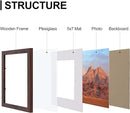 Vittanly 8x10 Picture Frames Set of 9, Shatter Resistant Plexiglass, Display 5x7 Pictures with Mat or 8x10 without Mat, Photo Frames for Wall or Tabletop, Engineered Wood, Walnut by CozyNest Decor