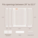 owlie 37.4" Extra Tall Wide Baby Gate for Stairs Doorways,29-52 Inch Extra Large Long Baby Gate with Door Indoor Safety Metal Pressure Mounted Pet Gate with Walk-Thru Auto Close, White by TinyTreasures Baby Boutique