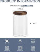 Kanwone Glass Storage Containers Set of 6, 28 Ounce Airtight Food Storage Containers with Bamboo lids, Clear Glass Jars for Pantry, kitchen, Flour, Sugar, Tea, Coffee, Snack, Cookies, Spice and Herbs by CozyNest Decor