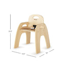 Foundations Simple Sitter 13” Low Wood Feeding Chairs, Wide No-Tip Base, Adjustable Safety Harness, Stackable Wood Toddler Chairs with Food Service Grade Finish, 2 Pack by TinyTreasures Baby Boutique