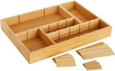 Juvale Drawer Organizer Tray - 14 x 10 x 2 In Brown Bamboo - 8 Adjustable Dividers for Custom Storage - Silverware & Utensil Organizer - Desk Drawer Divider - Versatile Wooden Divided Tray by CozyNest Decor