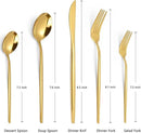 KassKa Gold Silverware Set, 20 Pieces Flatware Cutlery, Stainless Steel Utensils Spoon Fork Knives for Home Restaurant and Kitchen, Mirror Polished Finished, Service for 4 by CozyNest Decor