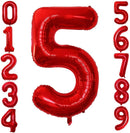 GOER Red Foil Balloons Number 5,Huge Number Balloons for 5th 55th Birthday Party Supplies Anniversary Decorations (3 pcs,42 inch,32 inch,16inch) by TinyTreasures Baby Boutique
