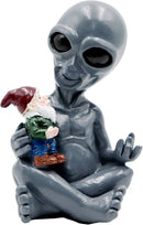 Dnoifne Alien Hugging Gnome Garden Decoration Statue, Resin Alien Dwarf Statue, Waterproof Garden Alien and Gnome Statue for Patio Lawn Porch Decoration Birthday Gifts Housewarming Gifts by GreenHaven Gardens