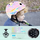 Adjustable Color Gradient Skateboard Helmet for 3-5-8-14+Ages【Toddler Kids Youth Adult】 Girls Boys Woman.Bike Helmet for Multi-Sports Cycling Bicycle Scooter Inline Roller Skate Rollerblading by TinyTreasures Baby Boutique