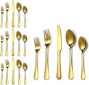 Lazycorner 20 Pcs Gold Silverware Set for 4, Food Grade Stainless Steel Flatware Set Include Fork/Knife/Spoon, Mirror Polished Eating Utensils Sets, Reusable Silverwear Cutlery Set, Dishwasher Safe by CozyNest Decor
