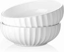 DOWAN 9.8'' Serving Bowls, 86 oz White Serving Platters, Large Ceramic Serving Dishes, Fruit Bowl, Set of 2, for Entertaining, Party, Kitchen, Dinner, Banquet, Housewarming Gift, Soft White by CozyNest Decor