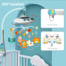 Baby Musical Crib Mobile with Night Lights and Relaxing Music,Hanging Rotating Animals Rattles,Stars Projection,Remote Control,for Boy Girl Newborn Baby Toys（Blue） by TinyTreasures Baby Boutique