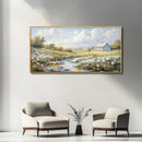 PHAOHUAXM Wall Art For Living Room Large Canvas Wall Decor For Bedroom Flower Watercolour Painting Office Decoration Countryside Scenery Mural Artwork Ready To Hang Home Decor 24x48 In Wood Framed by CozyNest Decor
