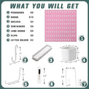 Pegboard Combination Kit, 25.2" x 50.4" Wall Mounted Storage Set with 8 Pegboards & 40 Accessories Hanging, Peg Boards Organizer by CozyNest Decor
