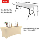 IVAPUPU 6FT Table Cloth for Rectangular Fitted Events Stretch Champagne Table Covers Washable Cover Spandex Tablecloth Protector for Party, Wedding, Cocktail, Banquet, Festival by CozyNest Decor