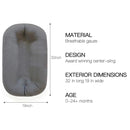 Baby Lounger - Snuggle Cozy Me Infant Lounger for Newborns | Breathable & Soft, Portable Awake-Time Pad, Essential Baby Gift- Grey (Lounger Cover Included) by TinyTreasures Baby Boutique