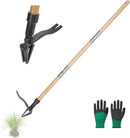 Weed Puller Tool Stand Up Weed Puller Tool with 3-Section Bamboo Handle & 4-Claw Steel Head Manual Weeder for Lawn and Garden (Bamboo) by GreenHaven Gardens