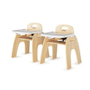 Foundations Easy Serve Low Wood Feeding Chairs Multipack, Adjustable Harness, Removable Dishwasher Safe Tray, No-Tip Base, Stackable Toddler Chairs, 2 Pack (13 inch) by TinyTreasures Baby Boutique