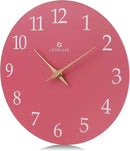 Lafocuse 12 Inch Silent Pink Wall Clock Battery Operated for Living Room Decor, Simple Minimalist Wooden Kids Pink Clock for Girls Bedroom Office by CozyNest Decor