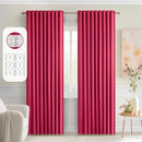 MIULEE Hot Pink Back Tab Blackout Curtains 90 Inches Long 2 Panels Set for Living Room Bedroom Privacy, Rod Pocket/Pinch Pleat Thermal Insulated Room Darkening Pleated Light Blocking Drapes by TinyTreasures Baby Boutique