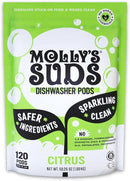 Molly's Suds Dishwasher Pods | Clean Dishwasher Detergent, Cuts Grease & Rinses Clean (Residue-Free) for Sparkling Dishes | 120 Auto-Release Tabs (Citrus) by CozyNest Decor