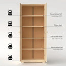 Pantry Cabinet Storage Cabinet with 2 Doors Solid Wood - Adjustable Shelves for Kitchen, Dining Room, or Utility Room Organization by CozyNest Decor