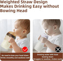 Thyseed Infant Spill Proof Weighted Straw Sippy Cups with Handles and Lids Breastfed Baby First Soft Spout Top Training Water Cup Toddler Boy Girl No Leak Transitioning Bedtime Milk Bottles 6 Months+ by TinyTreasures Baby Boutique