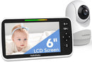 HelloBaby 6”IPS Large Screen, Video Baby Monitor with Upgraded 4000mAh Battery, 2-Way Talk, Night Vision, Pan-Tilt-Zoom, No WiFi, ECO Mode by TinyTreasures Baby Boutique