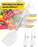 Pack of 2 Silicone Solid Turner, Non Stick Slotted Kitchen Spatulas, High Heat Resistant BPA Free Cooking Utensils, Ideal Cookware for Fish, Eggs, Pancakes(White) by CozyNest Decor