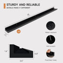 Picture Ledge Shelf for Wall, Floating Shelves Set of 4, 48 Inch Long Nursery Book Shelves for Toys Storage, Kids Bookshelf Wall Mounted for Books Photo Frames, Black by TinyTreasures Baby Boutique
