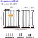 Baby Gates Extra Wide 48-53 Inch Large Baby Gate for Stairs Tension Pet Dog Gates Indoor for Doorways No Drilling Pressure Mounted Pet Gates for Kids by TinyTreasures Baby Boutique