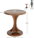 Tribesigns Round End Table for Living Room, Wood Side Table Set of 2, Mid-Century Bedside Nightstand for Bedroom, Accent Table, Easy Assembly, Vintage Brown by CozyNest Decor