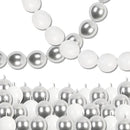 White and Silver Linking Balloons, 100PCS 6 Inch Small Metal Silver Quick Link Balloons for Making Balloon Wall Heart Arch Tails Balloon for Wedding Birthday Baby Shower Graduation Party Decorations by CozyNest Decor
