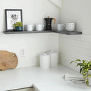 BAYKA Floating Shelves for Wall, Wall Mounted Rustic Wood Shelves for Bathroom, Bedroom, Living Room, Kitchen,Small Hanging Shelf for Books/Storage/Room Decor (Grey, Set of 3, 15.7in) by CozyNest Decor