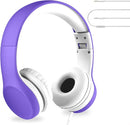LilGadgets Connect+ Wired Kids Headphones for School with Mic, Volume Limited & Noise Reduction, On-Ear Headset with Cord, SharePort Technology for Multiple Kids & SoftTouch Padding, Purple by TinyTreasures Baby Boutique