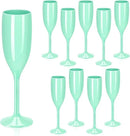 XUWAIDSGN Acrylic Champagne Flutes Toasting Glasses Unbreakable Mimosa Bar Reusable Wine Glasses Vintage Champagne Flutes Stemmed Drinking Cups 5.4 OZ for Christmas Birthday (10, Mint Green) by CozyNest Decor